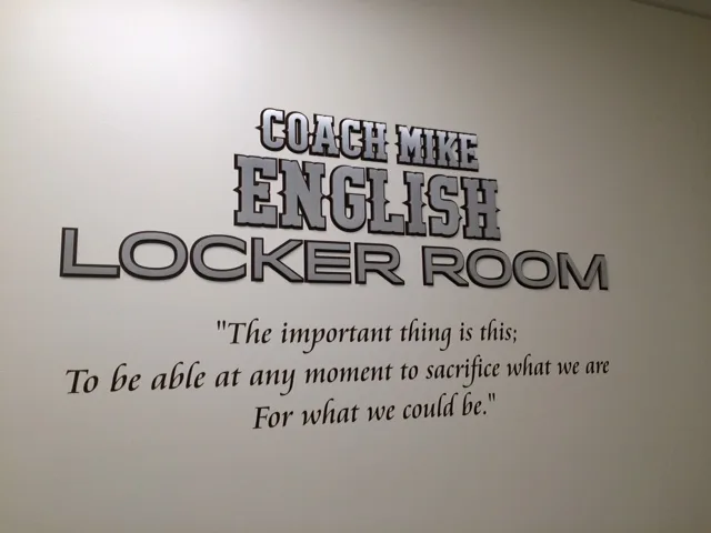 Acrylic dimensional letters mounted on reception wall