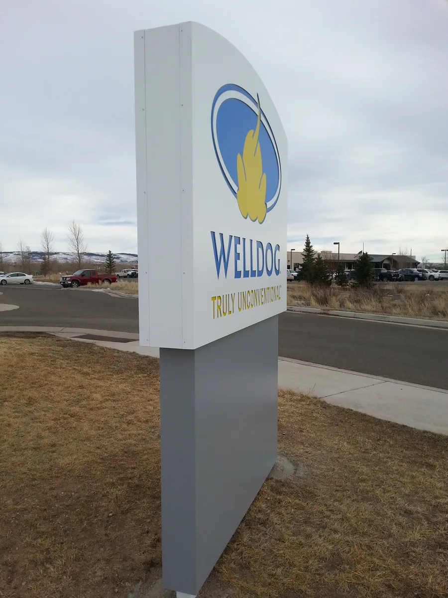 Custom monument sign for a Wyoming business